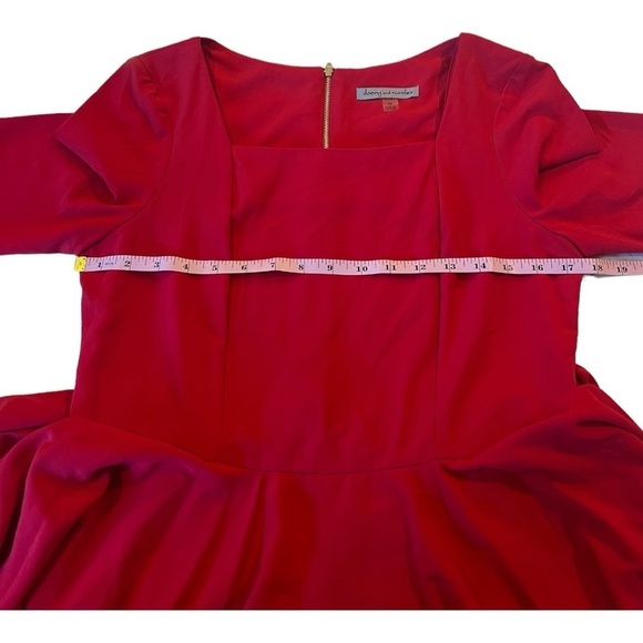 Red Peplum Waist Square Neck Jumpsuit‎ Gold Back Zipper by Danny & Nicole NEW - Picture 7 of 16